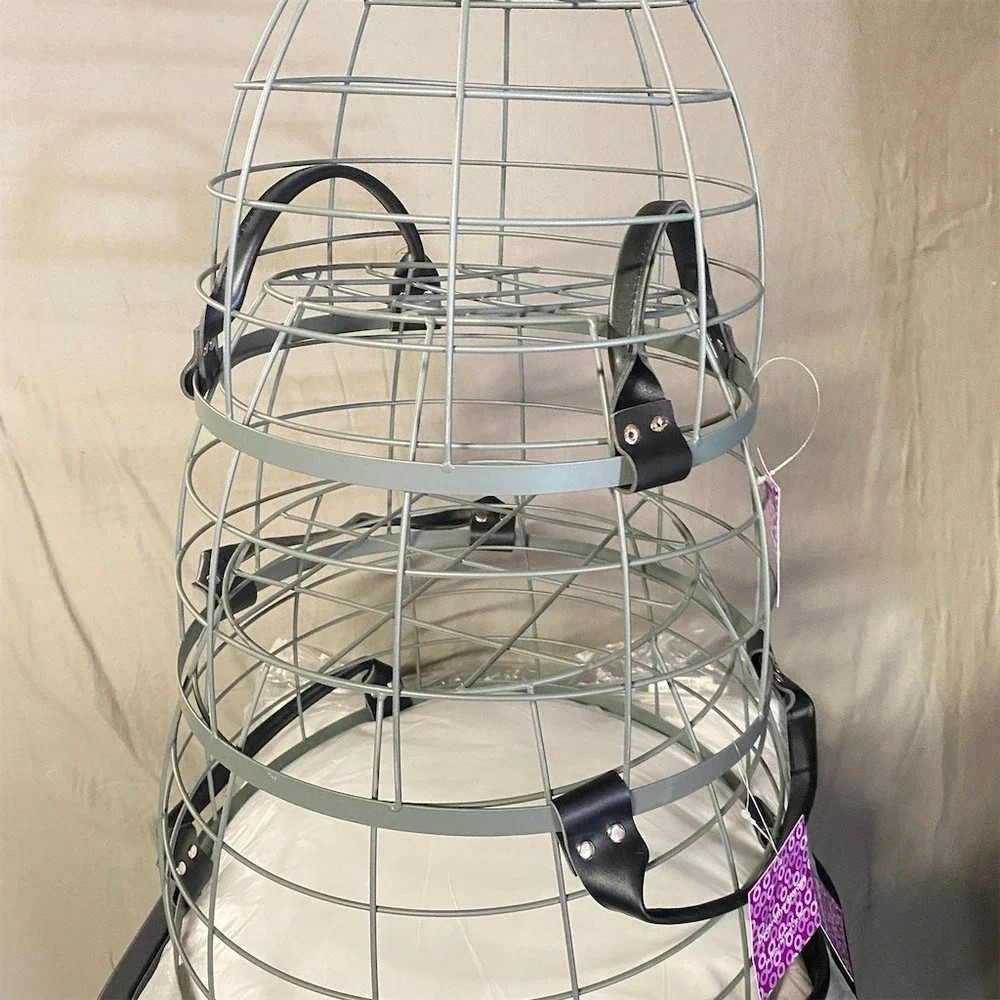 Mainstays Large Round Gray Wire Storage Basket with Black Handles
